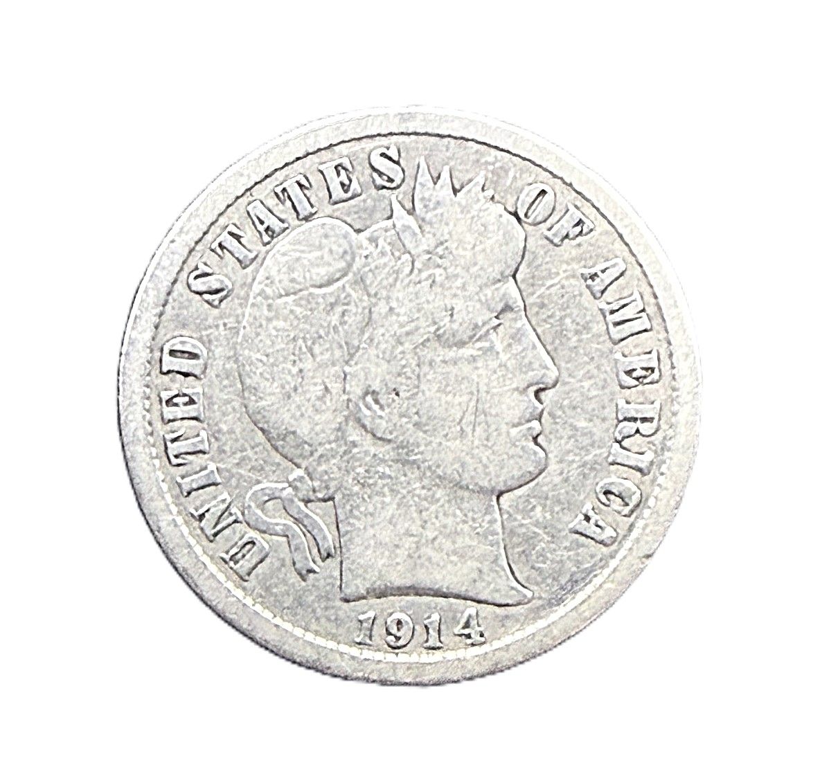 1914-D Barber Silver Dime