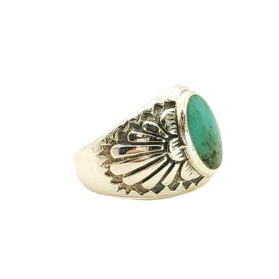 Sterling Silver Southwest Turquoise Ring- Size: 10