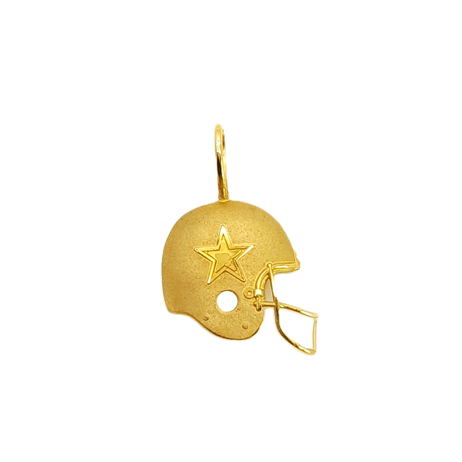 14k Gold Cowboys Helmet Charm- Size: 1"