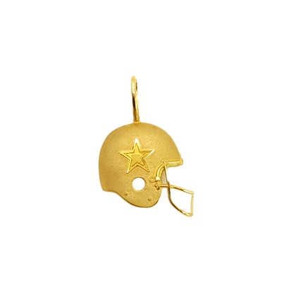 14k Gold Cowboys Helmet Charm- Size: 1"