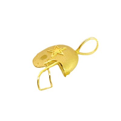 14k Gold Cowboys Helmet Charm- Size: 1"