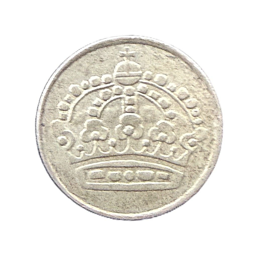 1957 Sweden 25 Öre Gustaf VI Adolf Silver Coin
