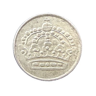 1957 Sweden 25 Öre Gustaf VI Adolf Silver Coin