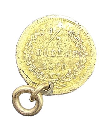 1870 California Fractional Gold 1/2 Dollar Round Liberty Head