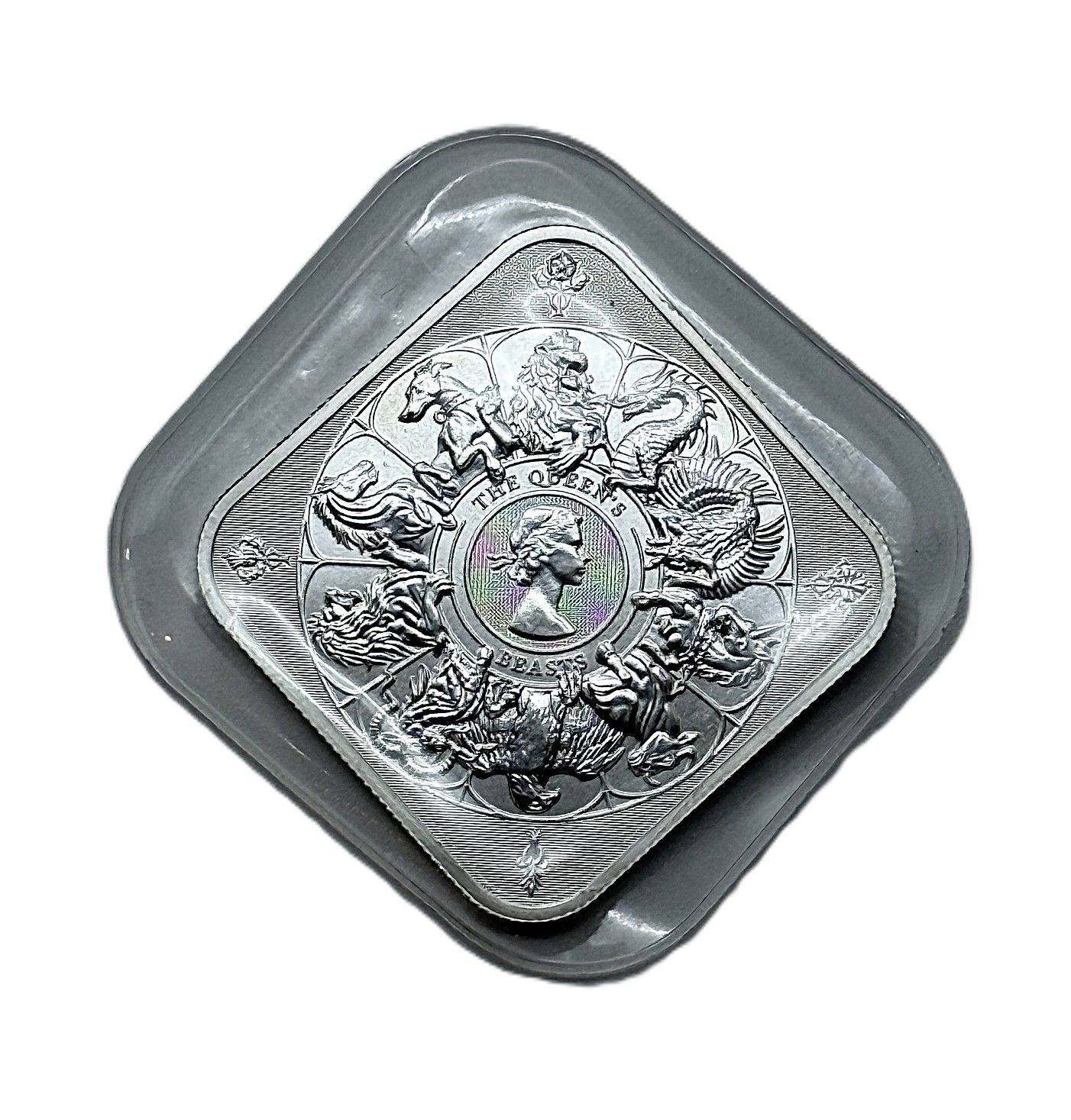 2025 Great Britain Royal Mint Queen's Beasts Completer Silver Bar Square Bullion- 1oz - .999 Fine
