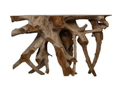 Consoletafel 2-tinten - 150x40x80 - Naturel/gebleekt - Teak