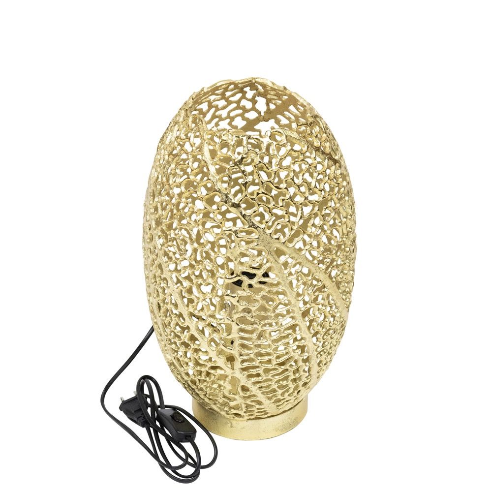 Tafellamp koraal champagne goud 30cm