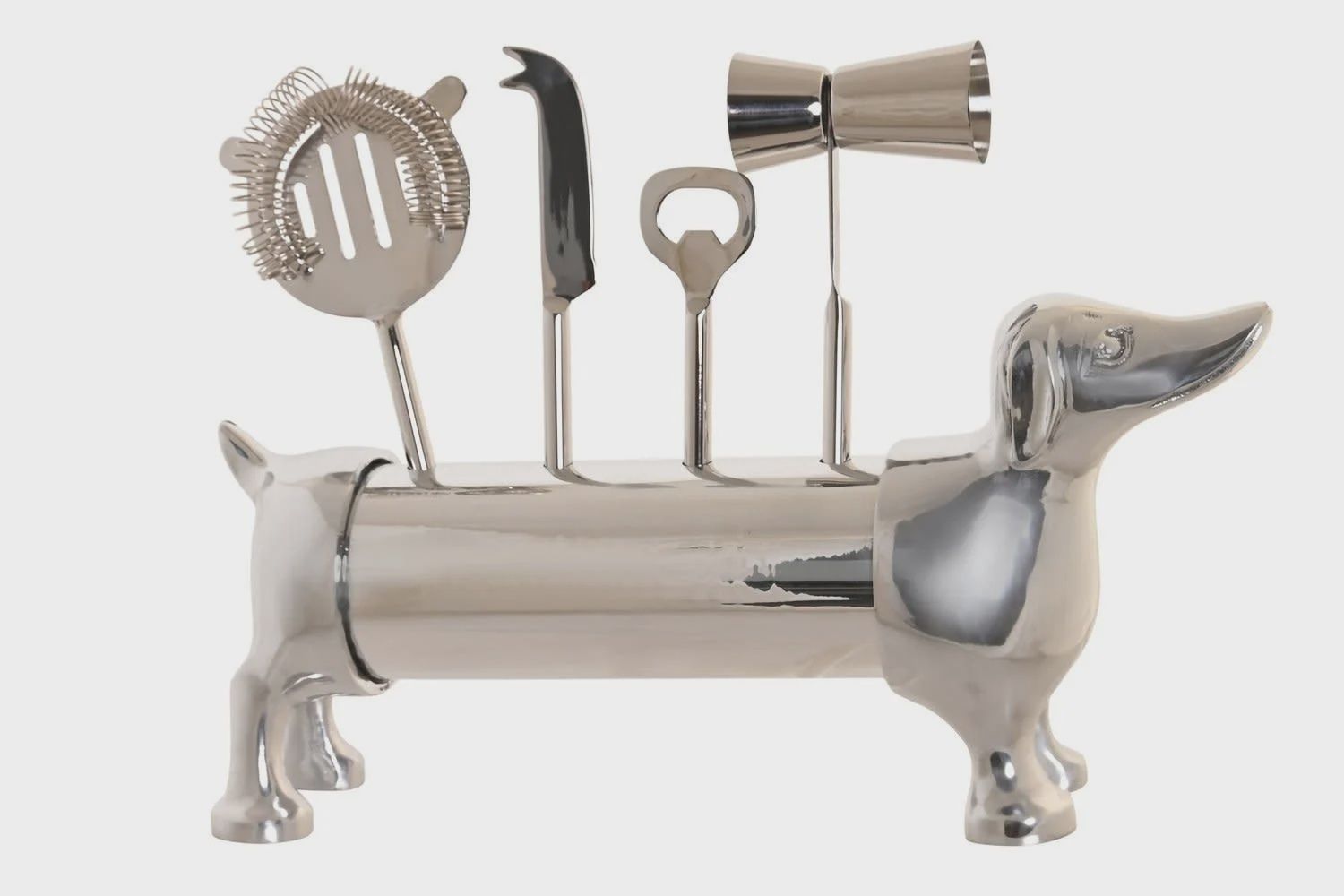 COCKTAIL SET 4 INOX 37X9X18 ZILVEREN CHROOM HOND