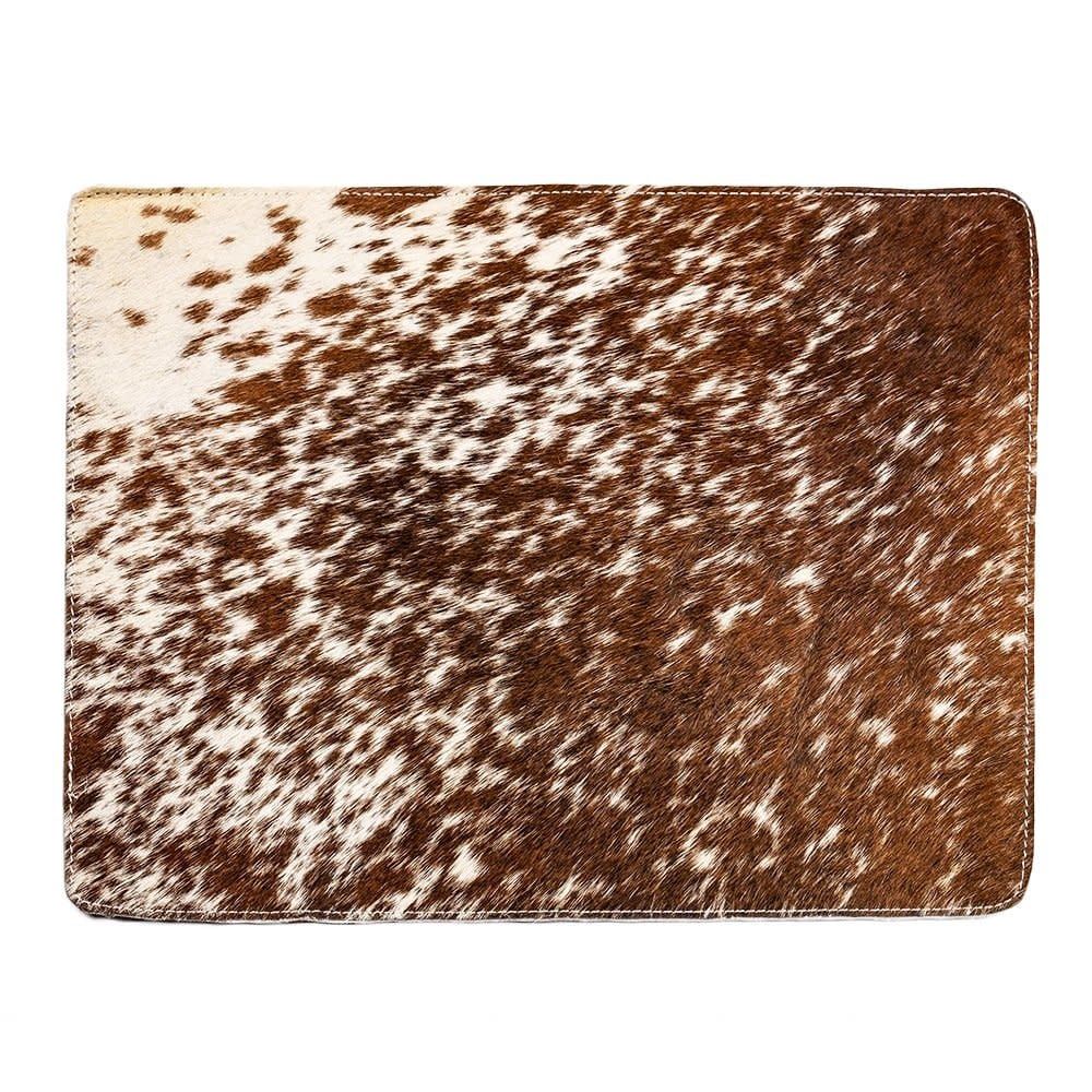 Placemat koehuid rechthoek bruin/wit 30x40cm