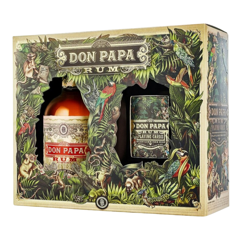 Don Papa 0,7L geschenkpakket met kaarten