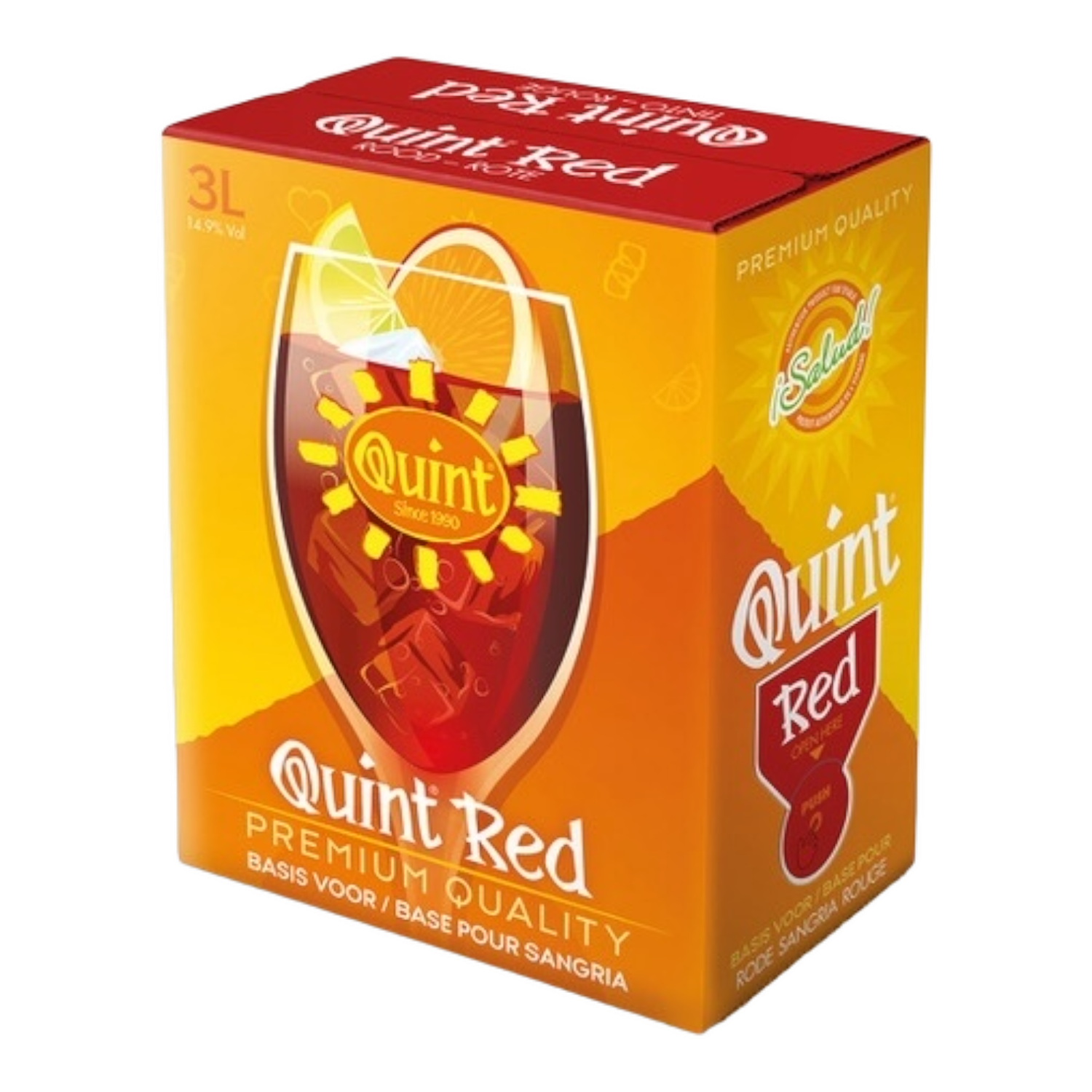 Quint sangria bib 3 liter Rood