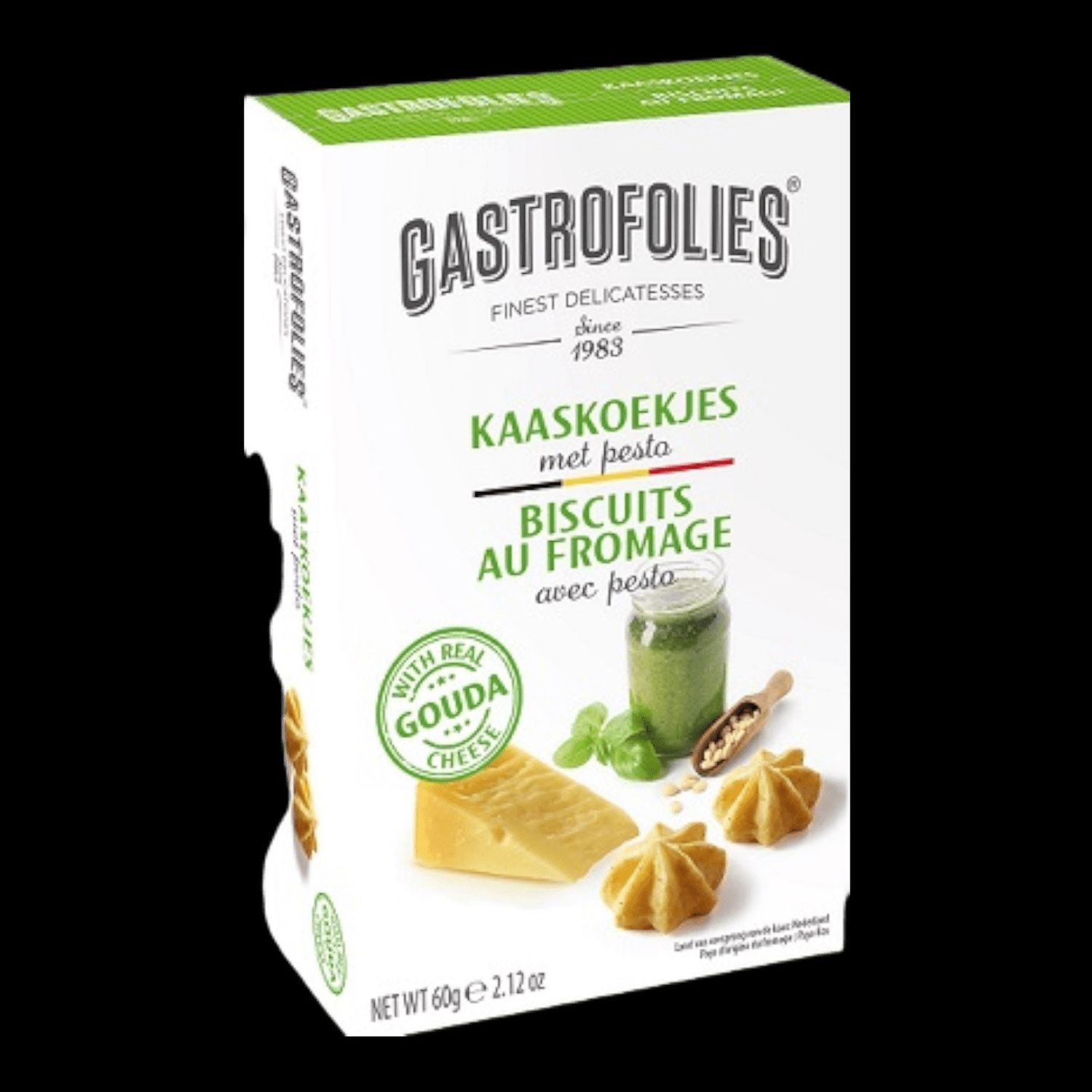 kaaskoekjes met pesto 60g GASTROFOLIES