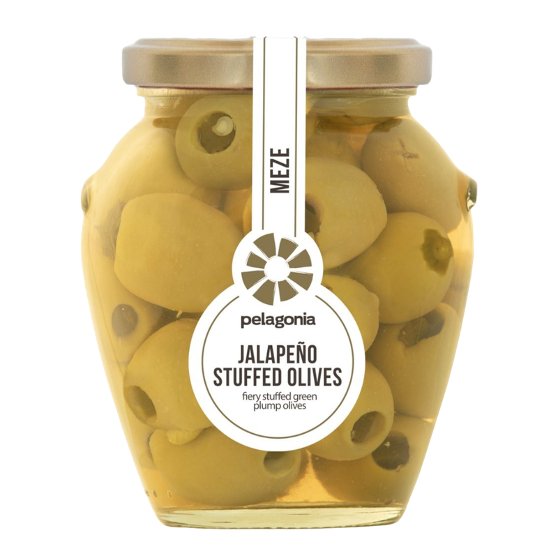 Pelagonia Olijven Groen Met Jalapeño Pepers 300g