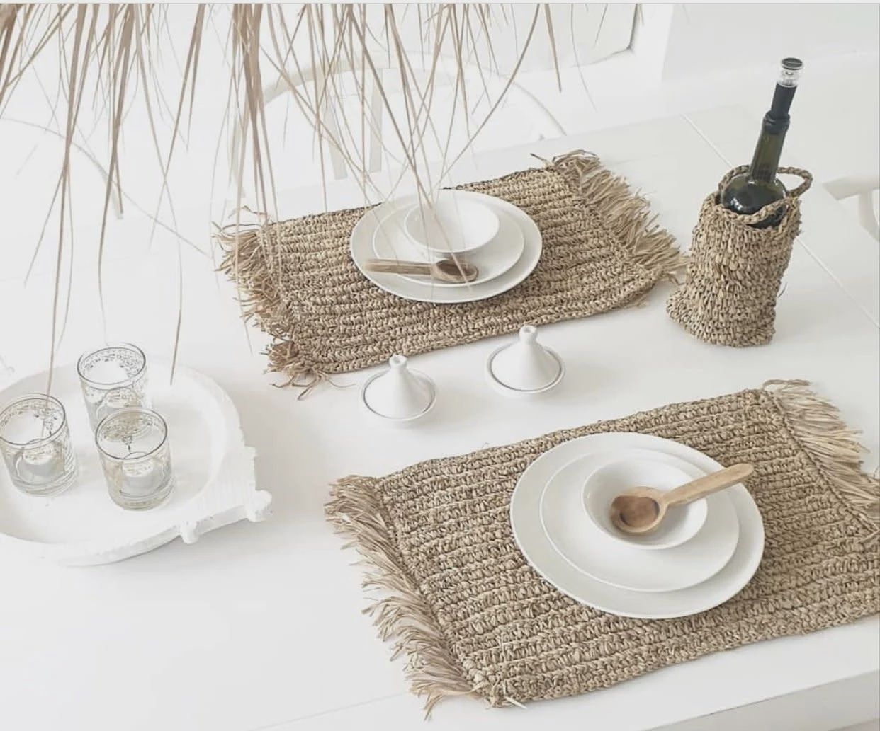 The Fringe Raffia Placemat Rectangular - Natural