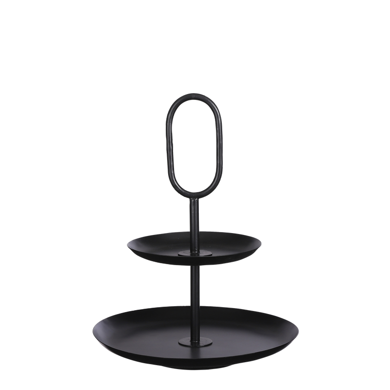 Rama Etagère 2-Laags - H36 x Ø28 cm - Metaal - Zwart