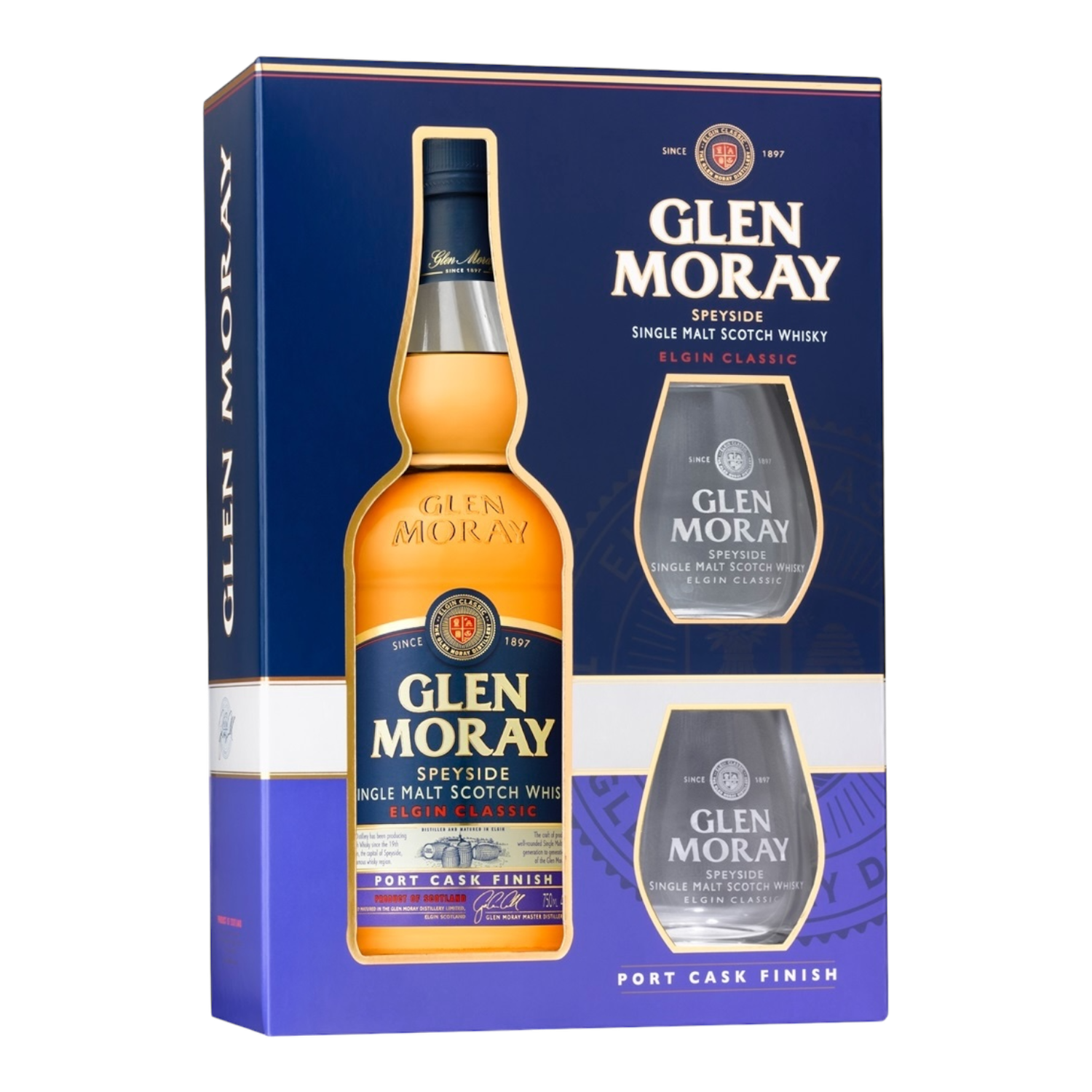 Glen Moray Classic Port Cask Finish + 2 Verres 40° - 0,7L