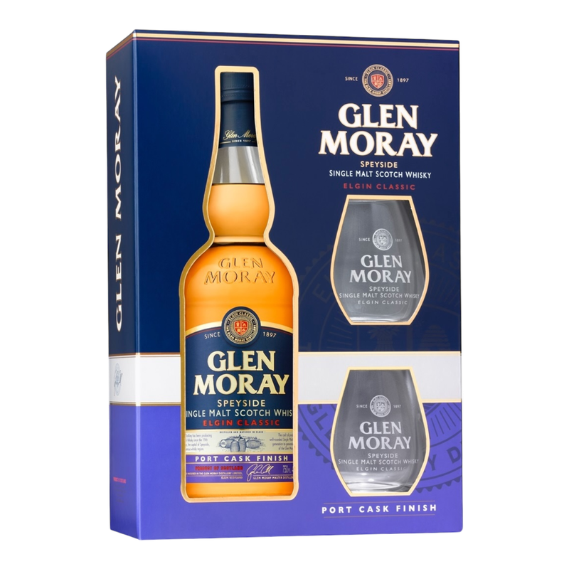 Glen Moray Classic Port Cask Finish + 2 Verres 40° - 0,7L