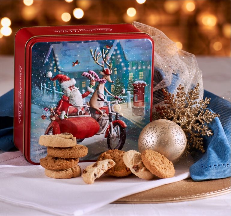 EMBOSSED SANTA IN A SIDE CAR 160GR