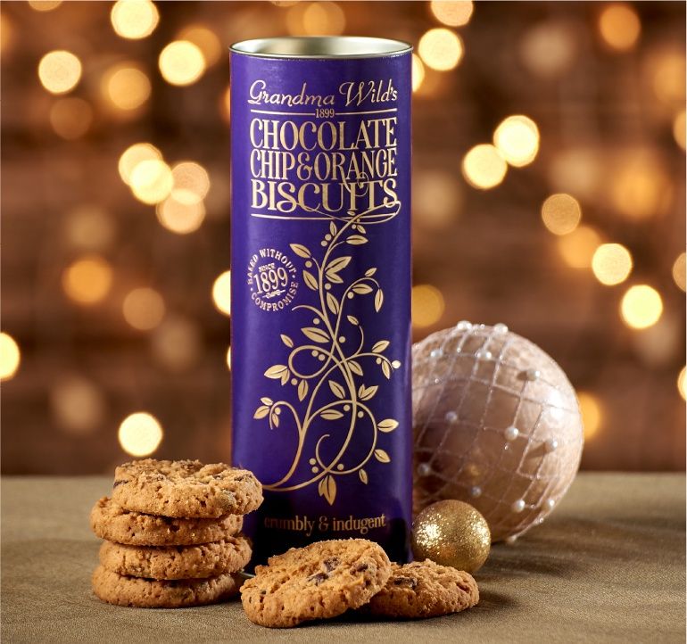 ORNATE CHRISTMAS TUBE CHOC CHIPS ORANGE 150GR