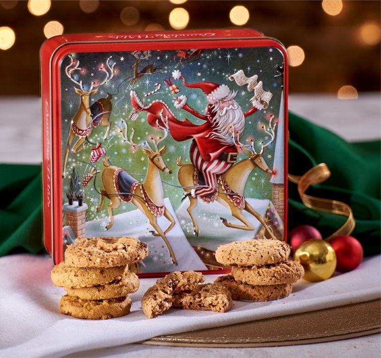 EMBOSSED SANTA ON THE ROOF TOPS TIN 160GR