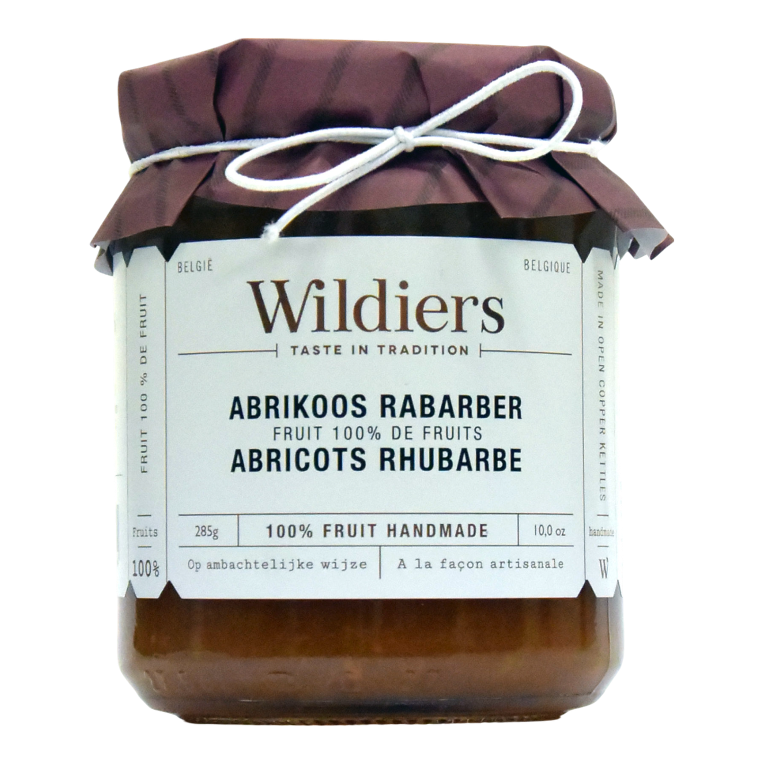 WILDIERS 100 % FRUIT ABRIKOOS RABARBER 285 GR