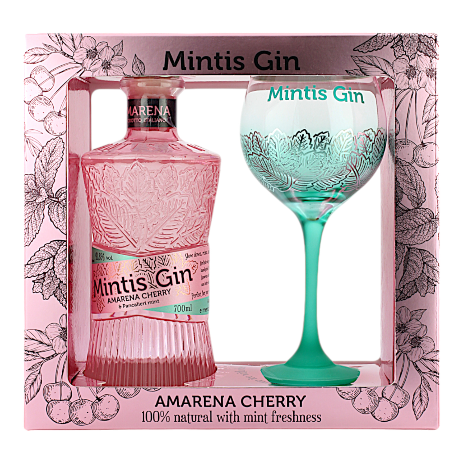 Mintis Gin Amarena Giftpack + 1 Glas