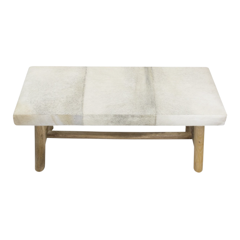 Bank chalet koe grijs 95cm