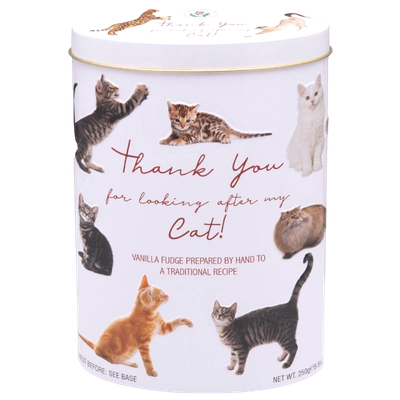BEDANKT KATTEN VANILLE FUDGE BLIK 250GR