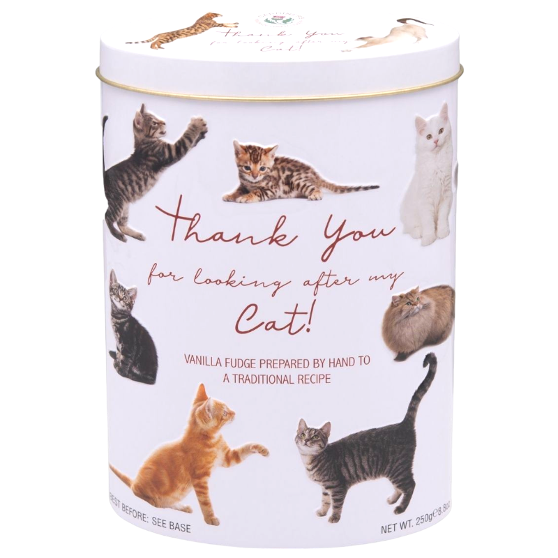 BEDANKT KATTEN VANILLE FUDGE BLIK 250GR