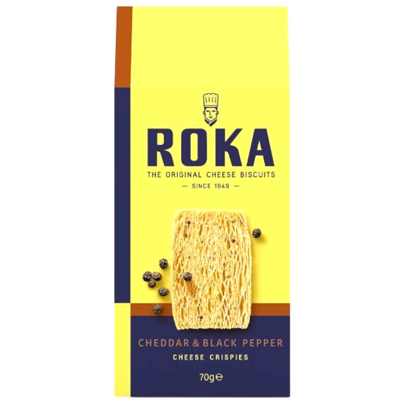 ROKA CRISPIES CHEDDAR PEPPER 70GR