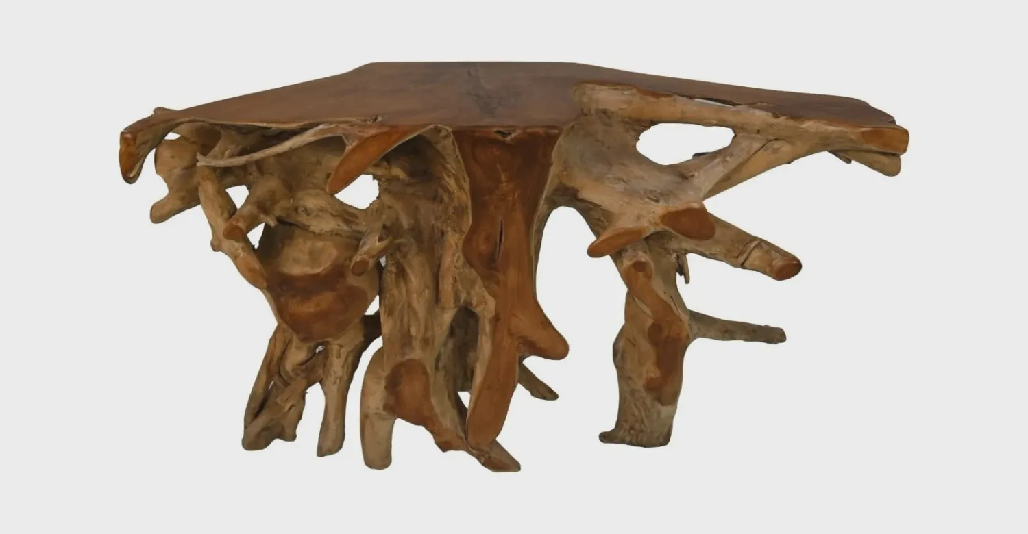 Consoletafel 2-tinten - 150x40x80 - Naturel/gebleekt - Teak