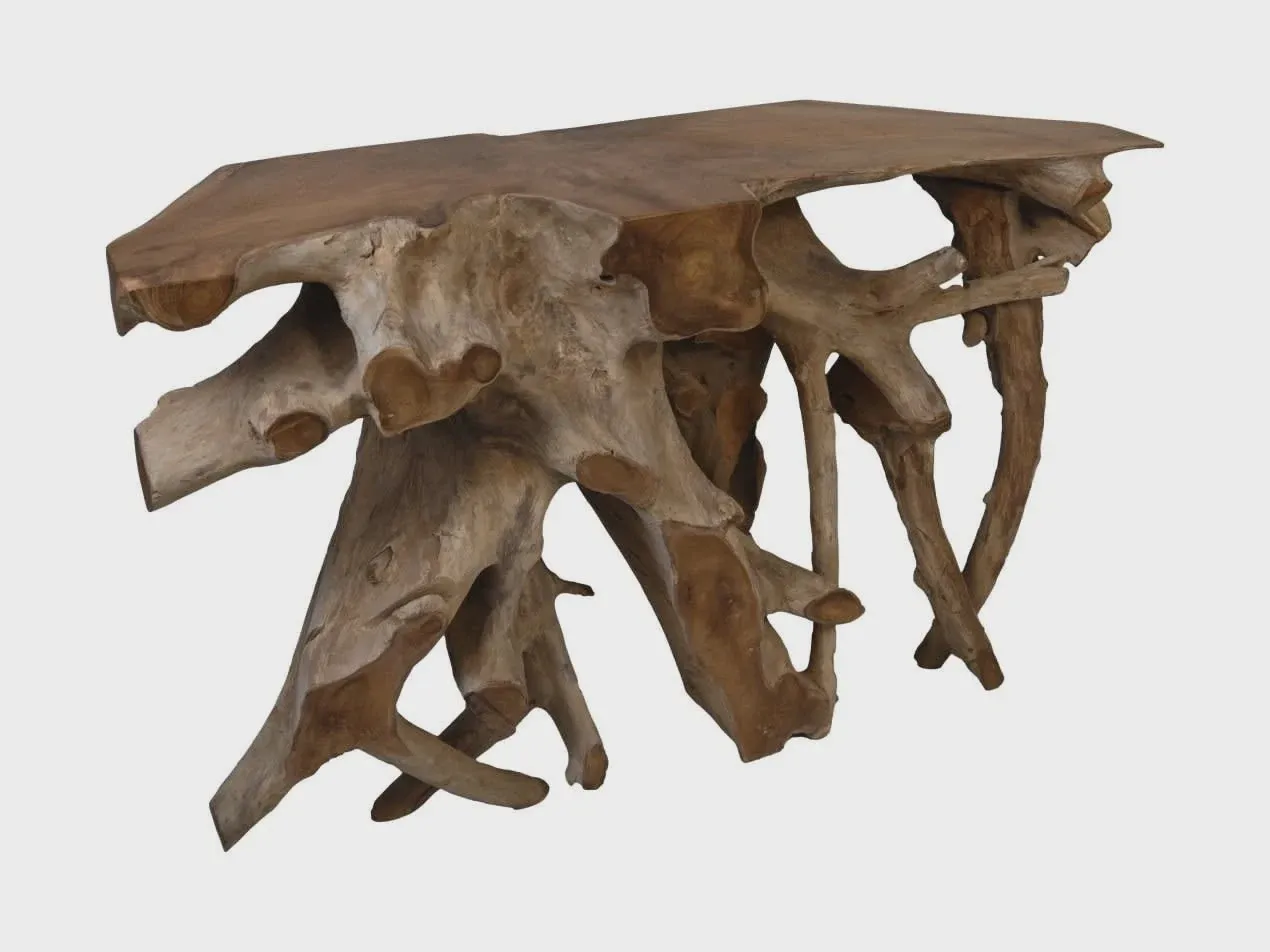 Consoletafel 2-tinten - 150x40x80 - Naturel/gebleekt - Teak