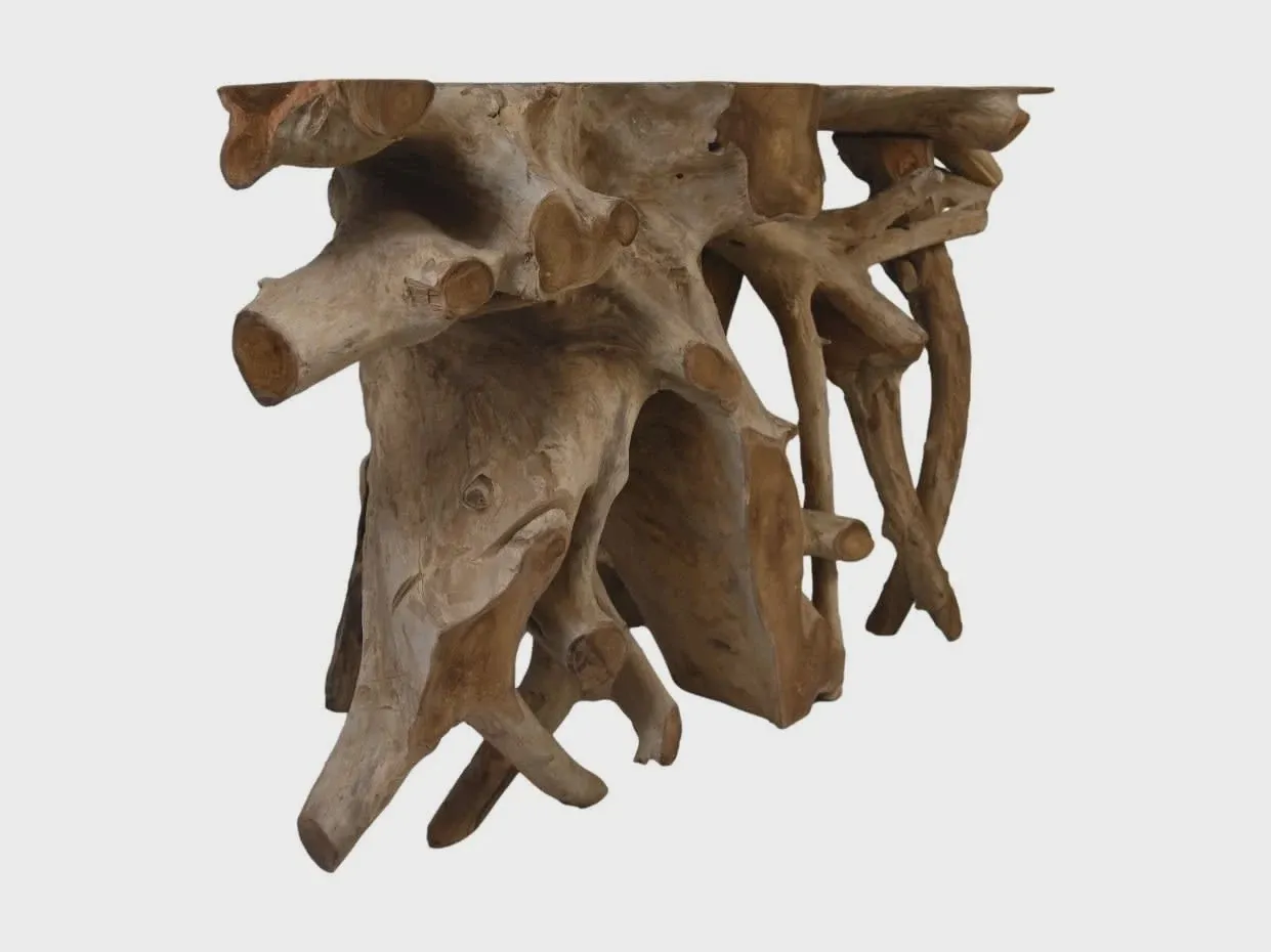 Consoletafel 2-tinten - 150x40x80 - Naturel/gebleekt - Teak