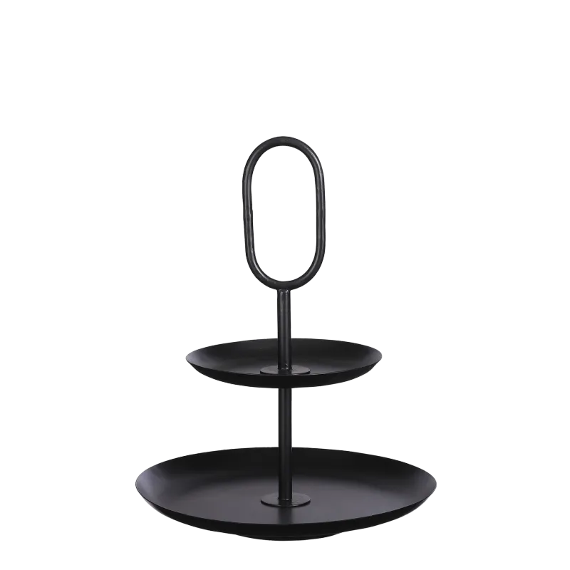 Rama Etagère 2-Laags - H36 x Ø28 cm - Metaal - Zwart