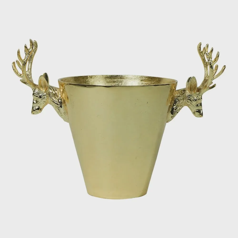 Wijnkoeler hert champagne goud medium