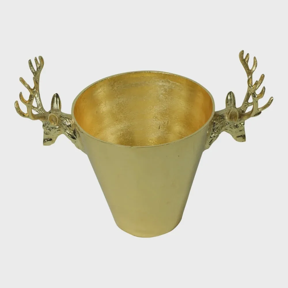 Wijnkoeler hert champagne goud medium