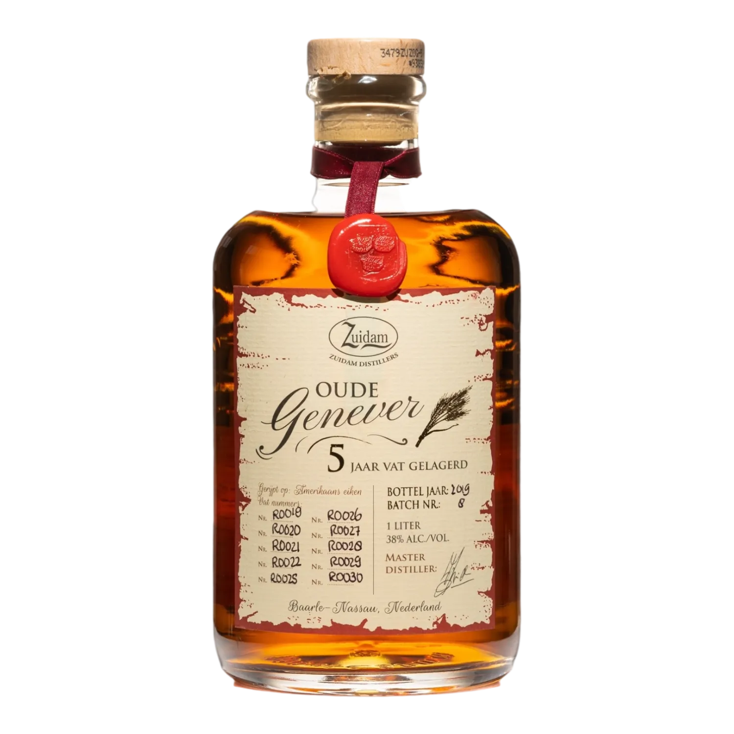 Zuidam Oude Genever 5 Jaar Vat Gelagerd 38° - 1.0L