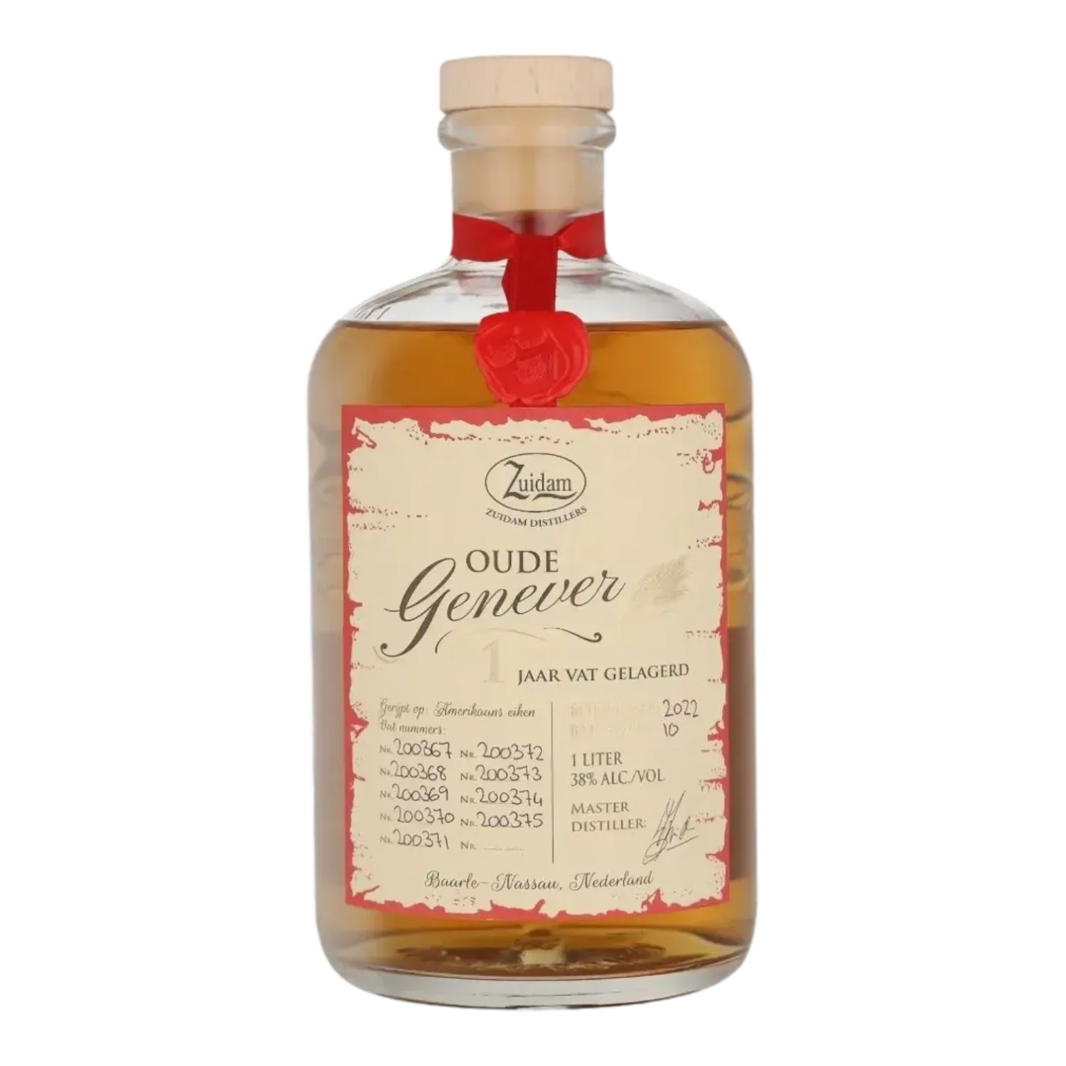 Zuidam Oude Genever 1 Jaar Vat Gelagerd 38° - 1.0L