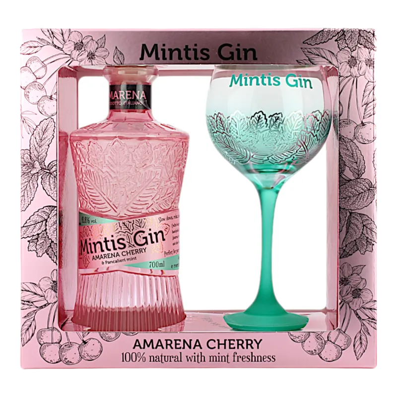 Mintis Gin Amarena Giftpack + 1 Glas