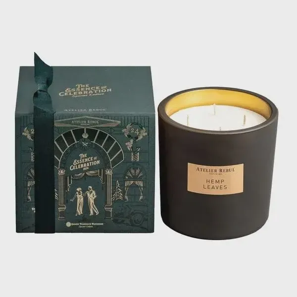 ATELIER REBUL HEMP LEAVES XL SCENTED CANDLE 950 GR