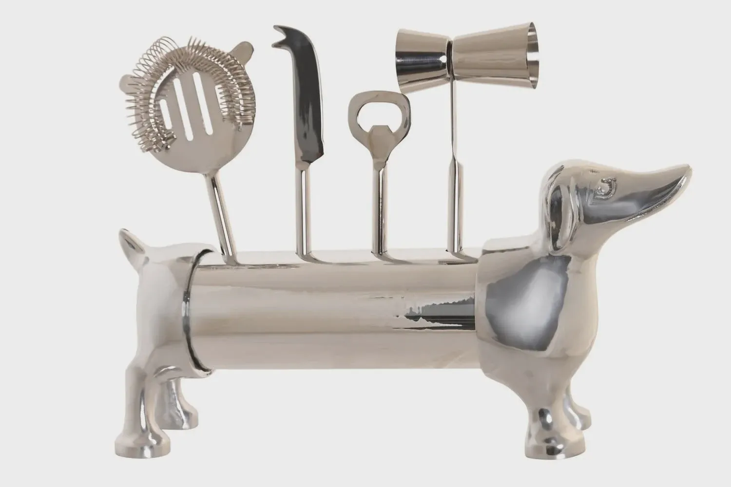 COCKTAIL SET 4 INOX 37X9X18 ZILVEREN CHROOM HOND