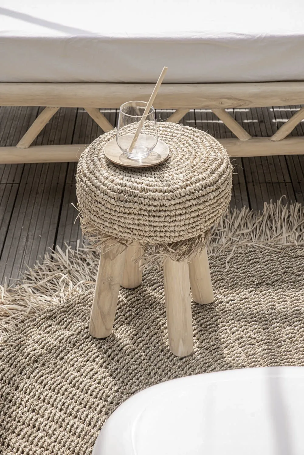 The Raffia Fringed Carpet - Natural - 150