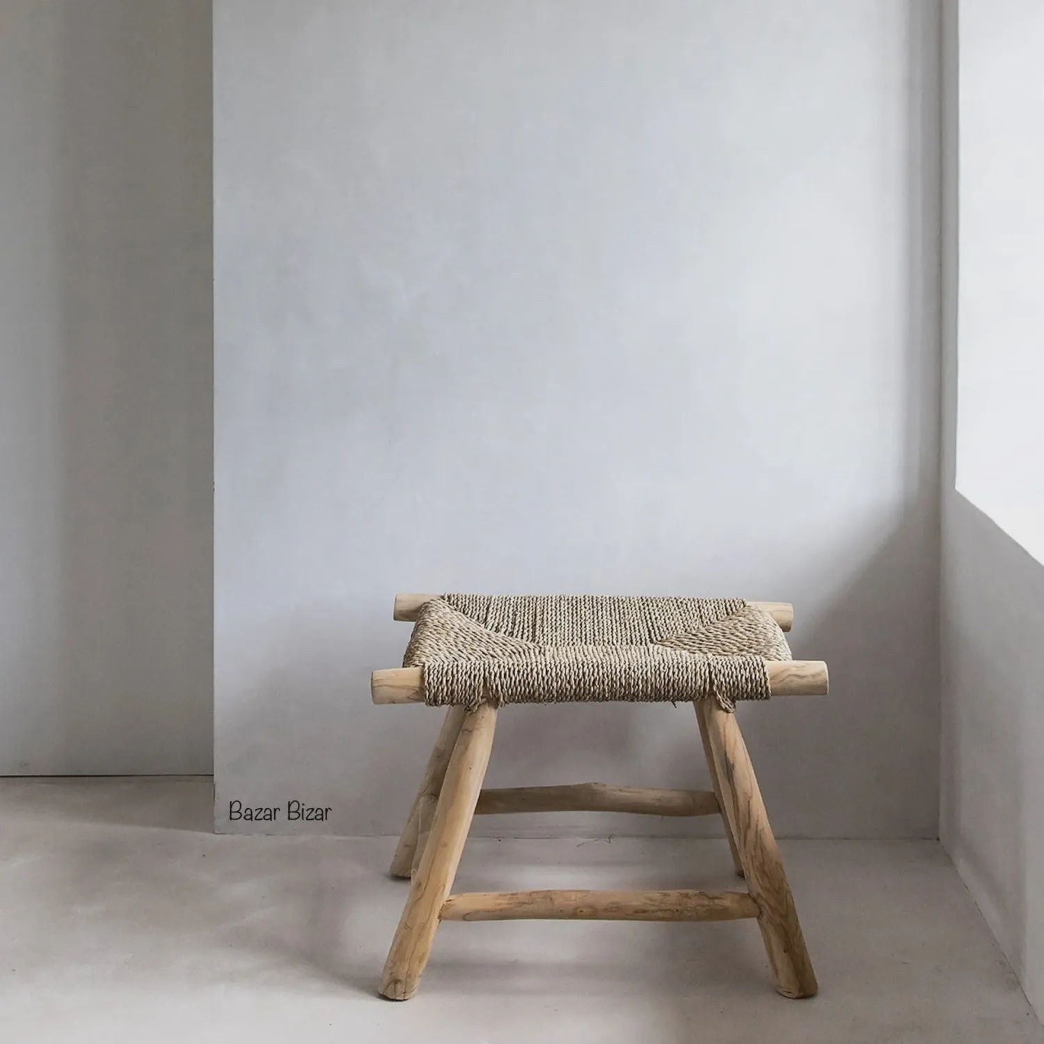 The Porto Seagrass Stool - Natural