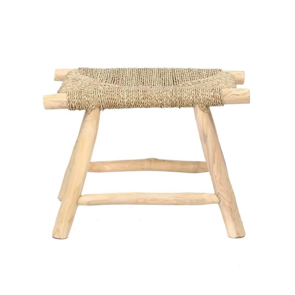 The Porto Seagrass Stool - Natural
