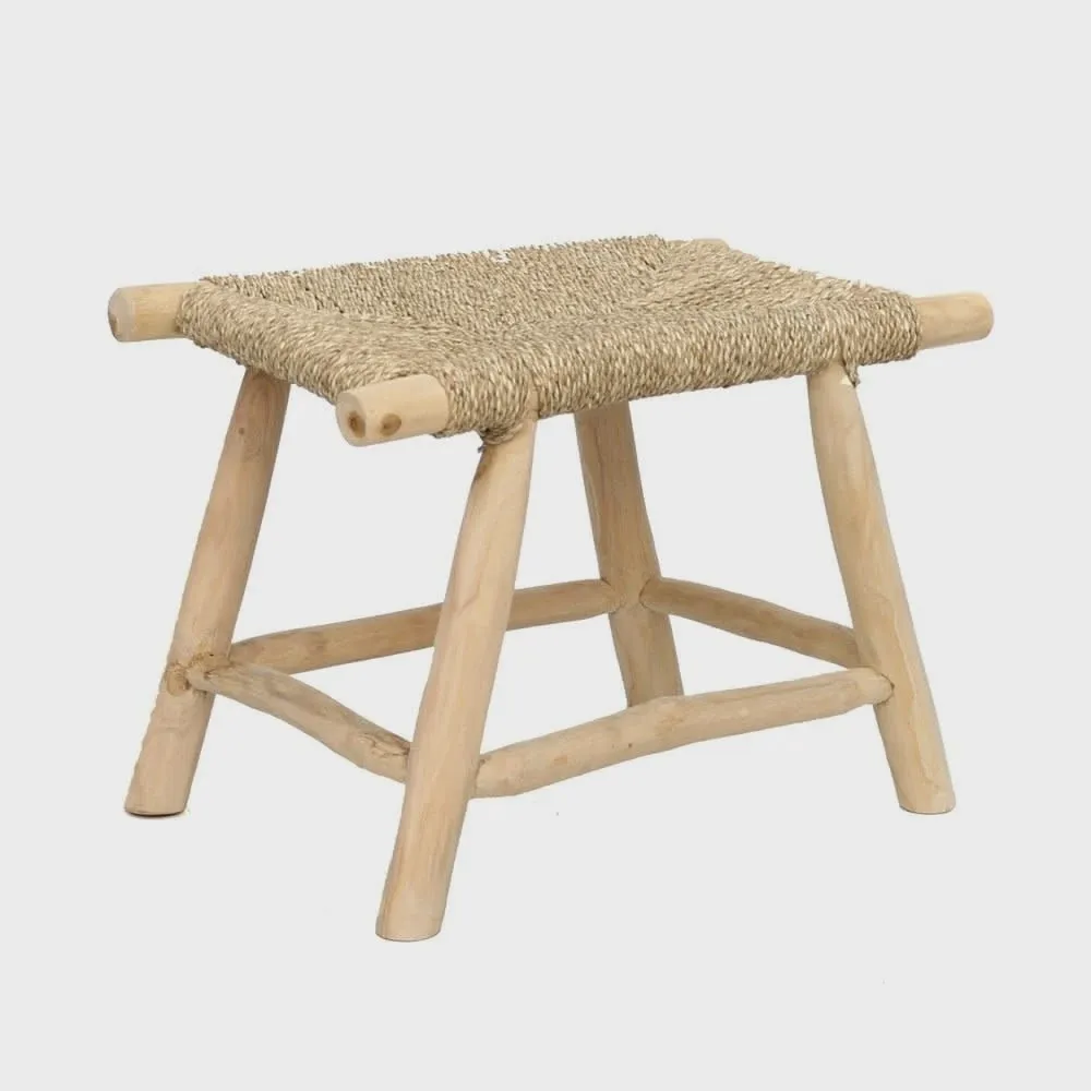 The Porto Seagrass Stool - Natural