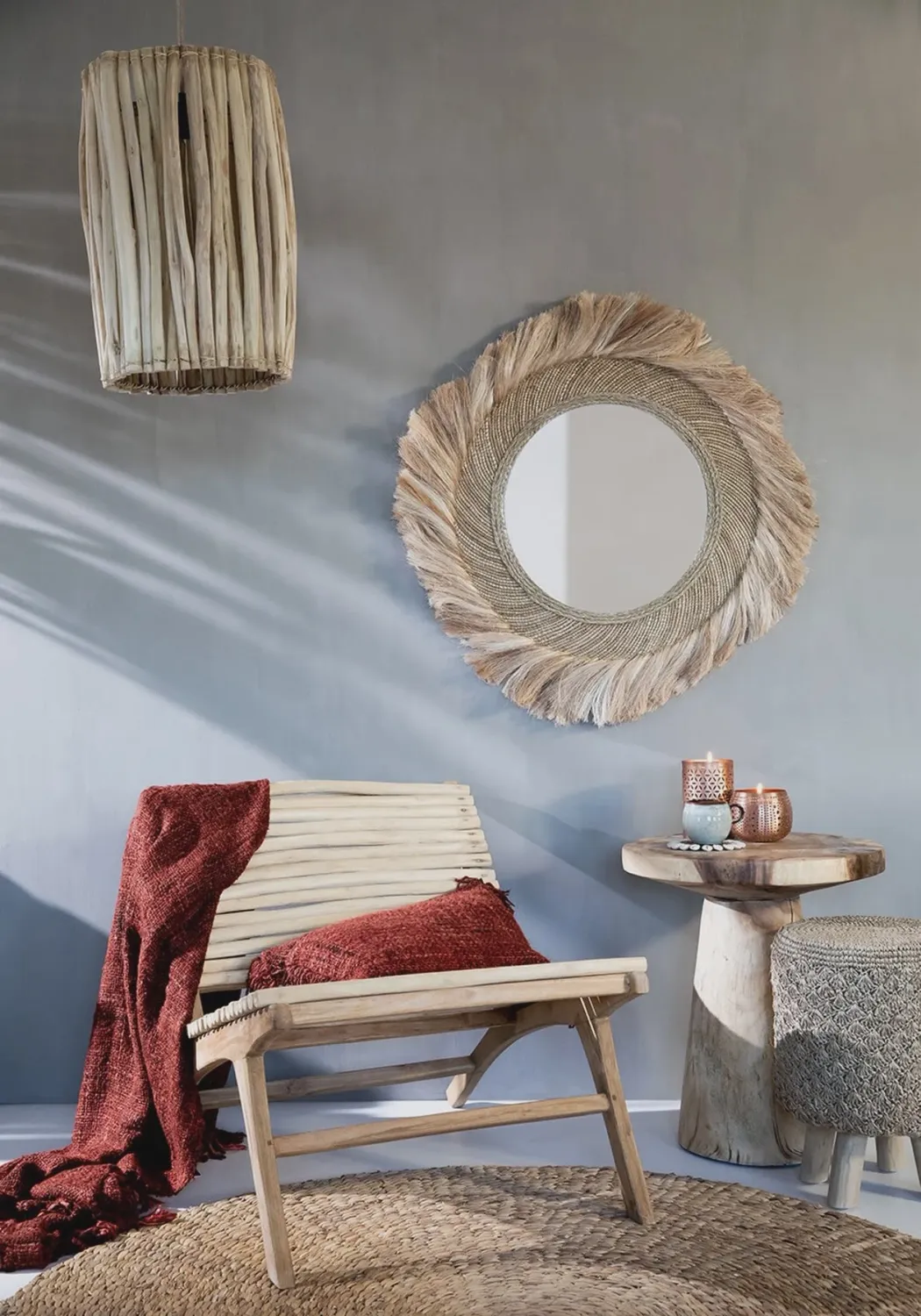 The Raffia Tressed Stool - Natural