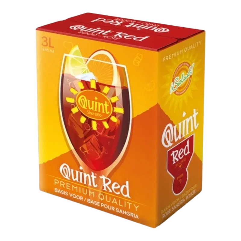 Quint sangria bib 3 liter Rood