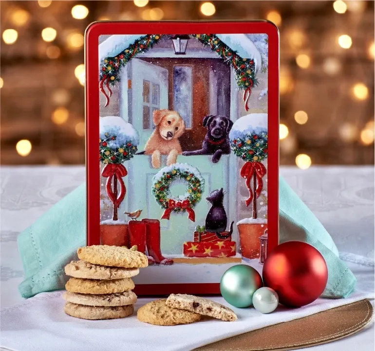 EMBOSSED PUPPIES AT THE DOOR TIN 300GR