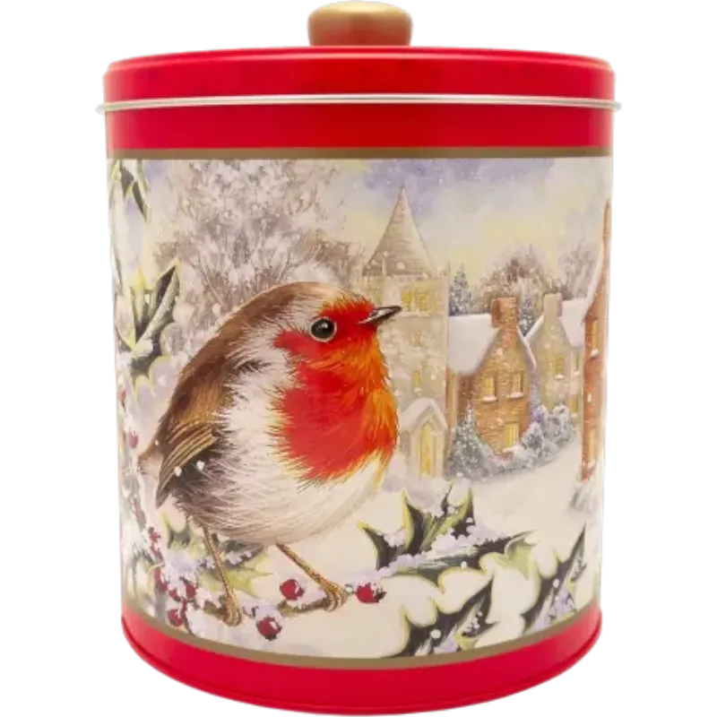 EMBOSSED SNOWY ROBIN TIN 300GR