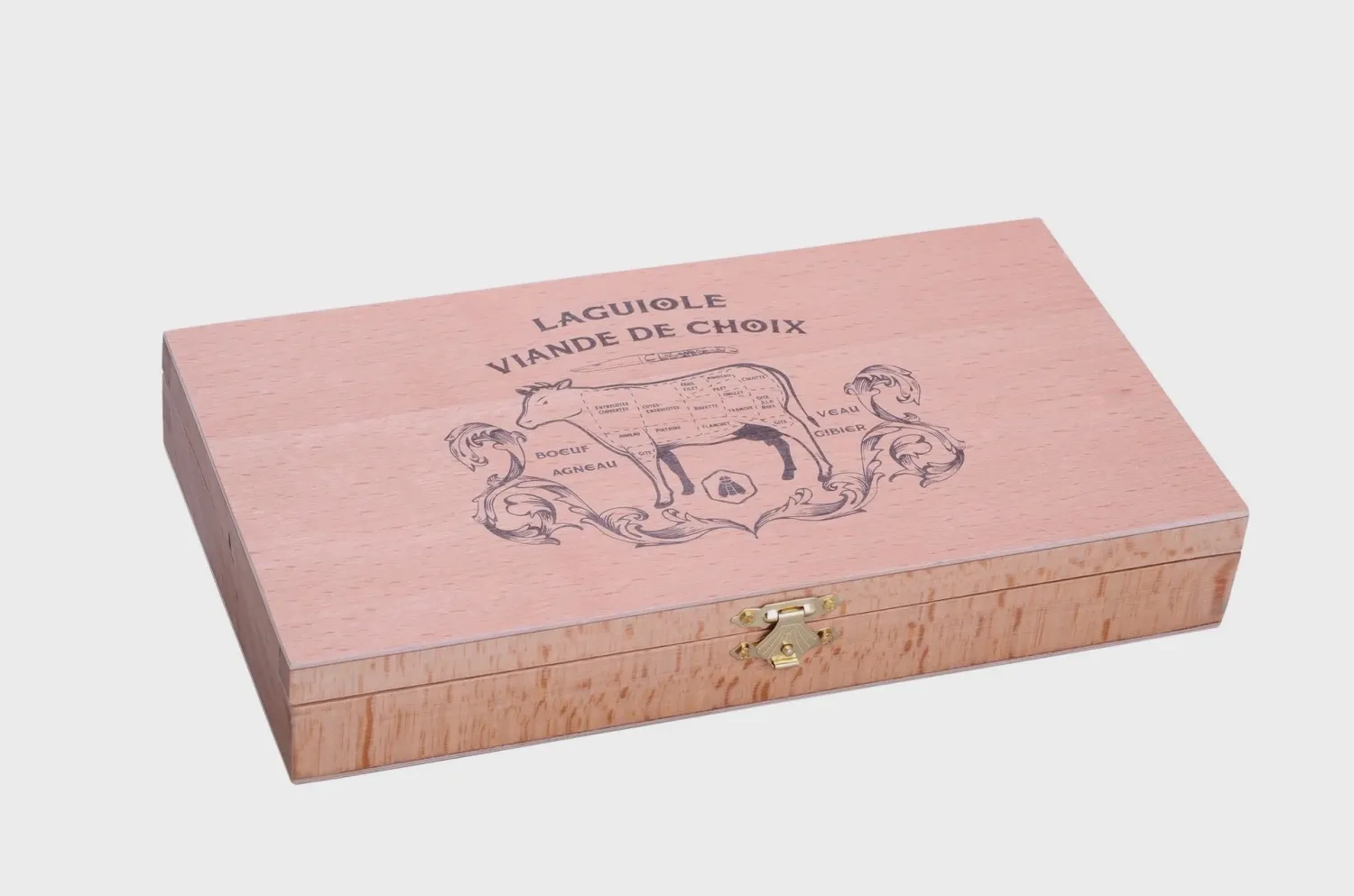 LAGUIOLE  STEAKMESSEN PAKKA HOUT 6 STUKS